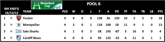 Heineken Cup Round 4 Pool 6